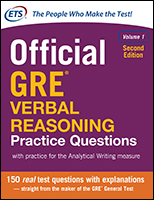Vorschaubild der offiziellen GRE® Verbal Reasoning Practice Questions Band 1, zweite Auflage