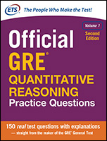 Thumbnail-Bild der offiziellen GRE Quantitative Reasoning Practice Questions Band 1, zweite Auflage