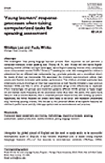 Lesen Sie mehr über die Reaktionsprozesse junger Lernender bei der Bewältigung von computergestützten Aufgaben zur mündlichen Bewertung