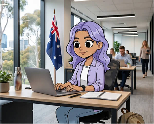 Animiertes Bild mit einer australischen Flagge
