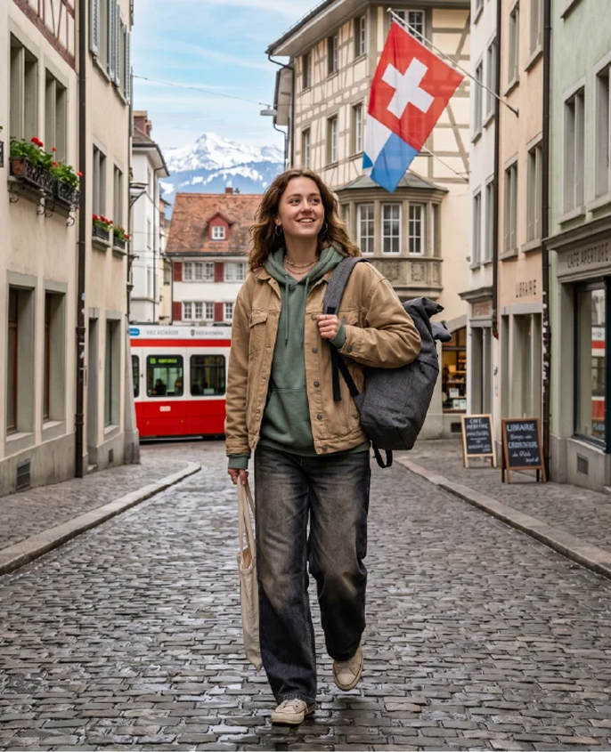 Mädchen mit einer Tasche